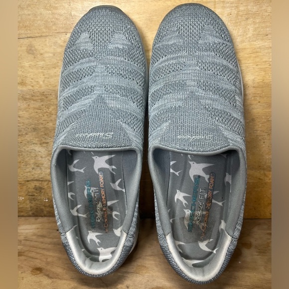 Skechers Commute Time Knitastic SPARKLE Womens Sz 9 Slip On Shoes Sneakers Gray - Picture 6 of 8